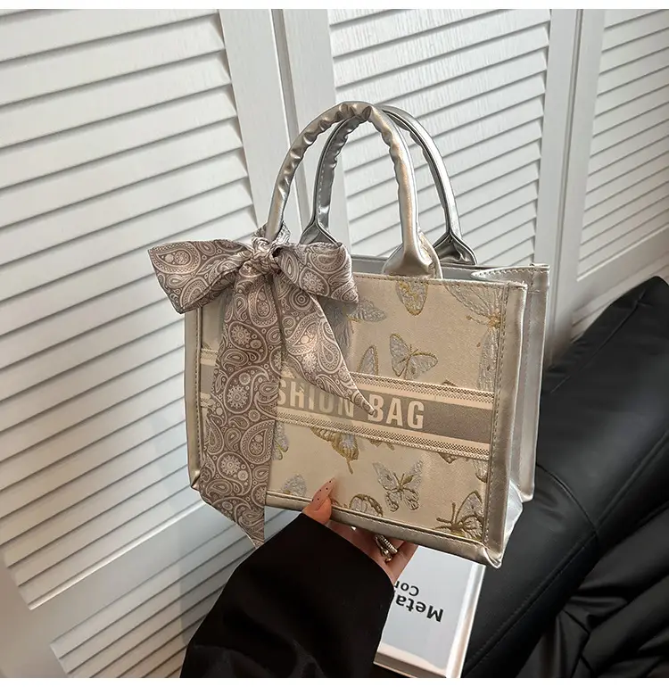 Stylish Silk Bow Handheld Tote Bag for Women — feature 21