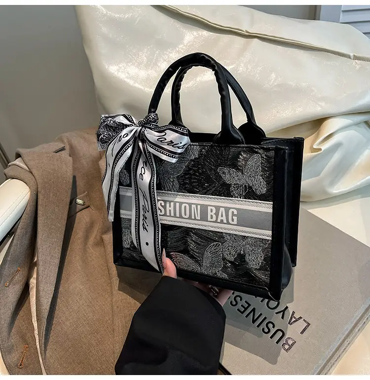 Stylish Silk Bow Handheld Tote Bag for Women — feature 24