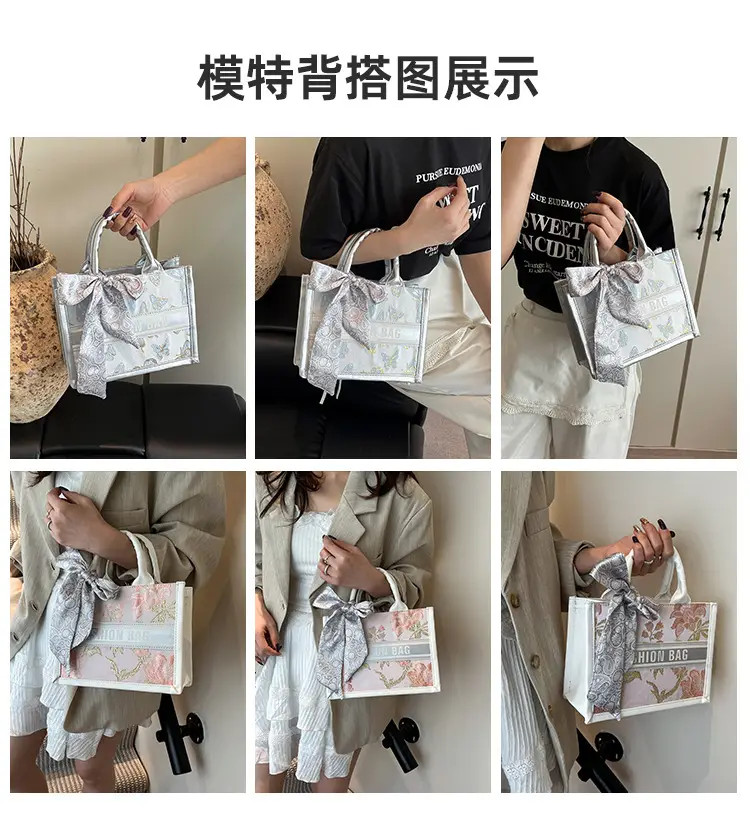 Stylish Silk Bow Handheld Tote Bag for Women — feature 8