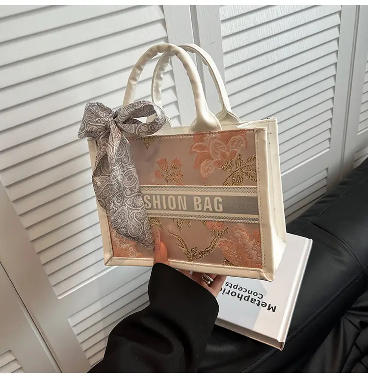 Stylish Silk Bow Handheld Tote Bag for Women
