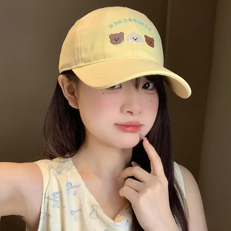 Women Pink Bear Embroidered Baseball Cap - Image 6