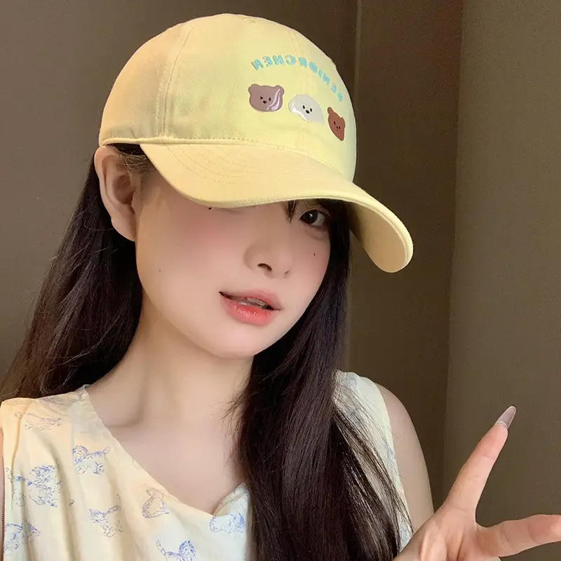 Women Pink Bear Embroidered Baseball Cap - Image 7