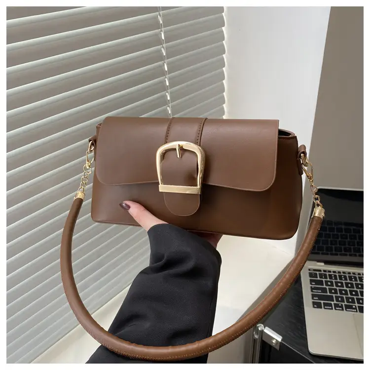 Brown Leather Underarm Bag for Women 2025 - Image 4