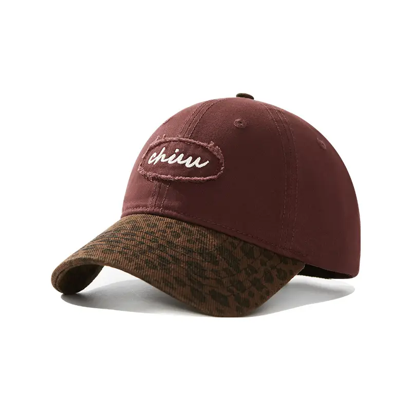 Brown Leopard Print Baseball Cap with "chin" Embroidery - Image 7
