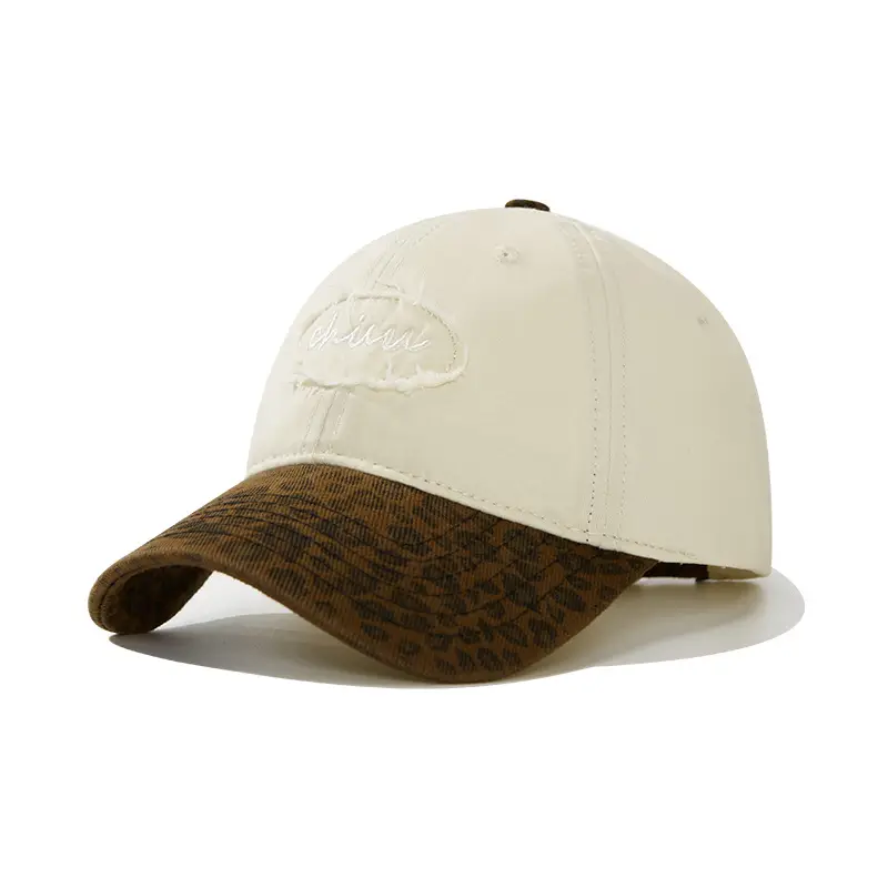 Brown Leopard Print Baseball Cap with "chin" Embroidery - Image 8