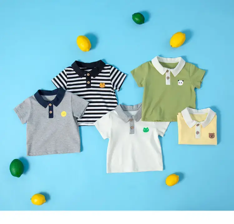 Baby Striped Polo T-Shirt Black White Summer Wear — feature 32