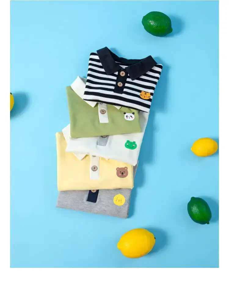 Baby Striped Polo T-Shirt Black White Summer Wear — feature 33