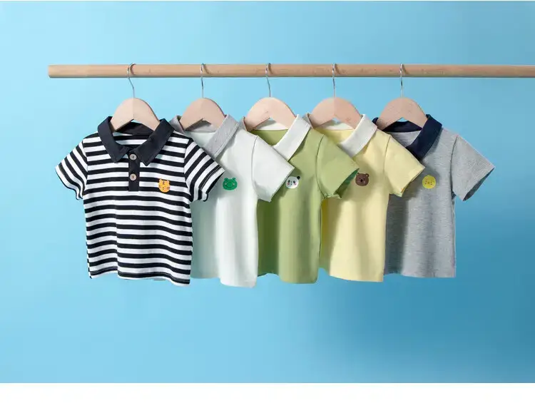 Baby Striped Polo T-Shirt Black White Summer Wear — feature 34