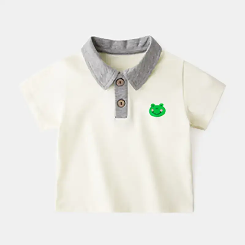 Baby Striped Polo T-Shirt Black White Summer Wear - Image 3
