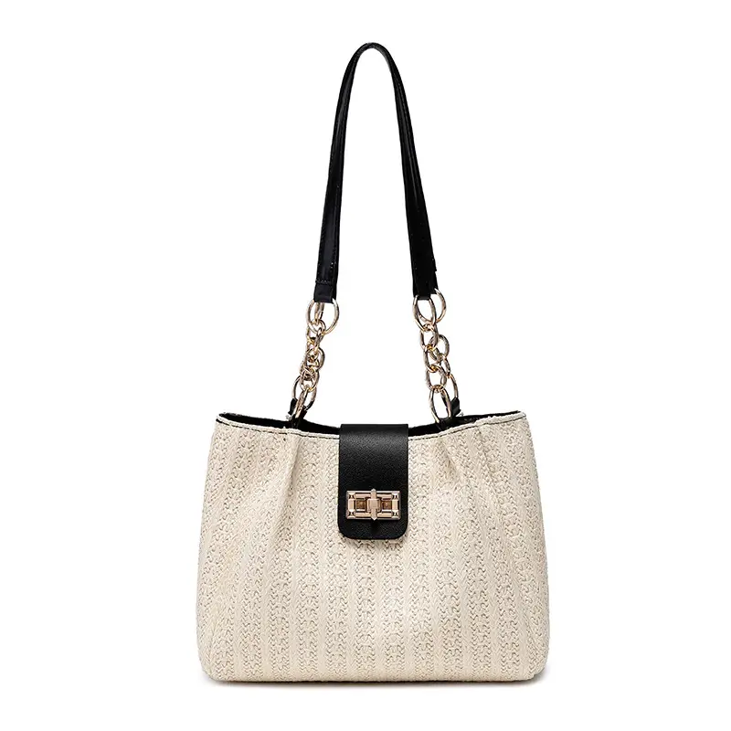 2025 Women's Straw Shoulder Bag with Wide Strap - Image 10