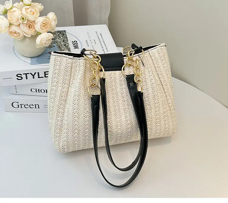 2025 Women's Straw Shoulder Bag with Wide Strap — feature 25