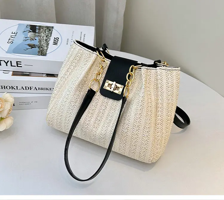 2025 Women's Straw Shoulder Bag with Wide Strap — feature 26