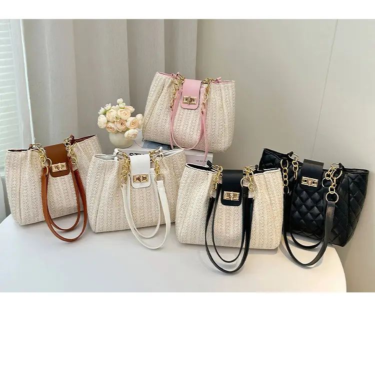 2025 Women's Straw Shoulder Bag with Wide Strap — feature 4