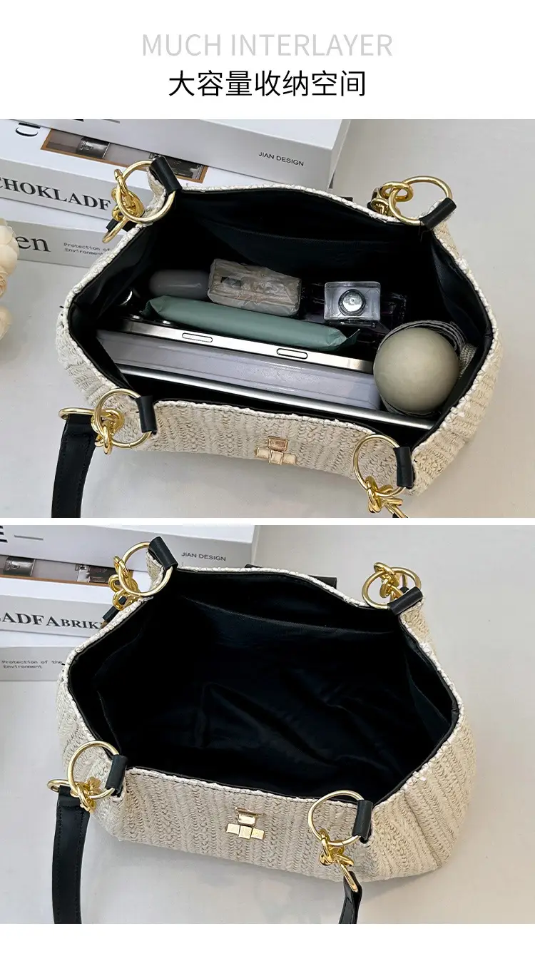 2025 Women's Straw Shoulder Bag with Wide Strap — feature 5
