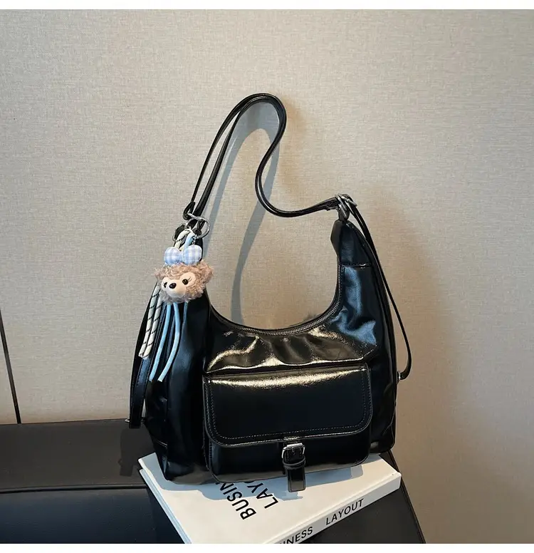 Black Crossbody Tote Bag for Women Large Capacity 2025 — feature 15