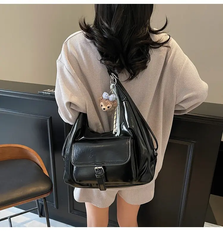 Black Crossbody Tote Bag for Women Large Capacity 2025 — feature 22
