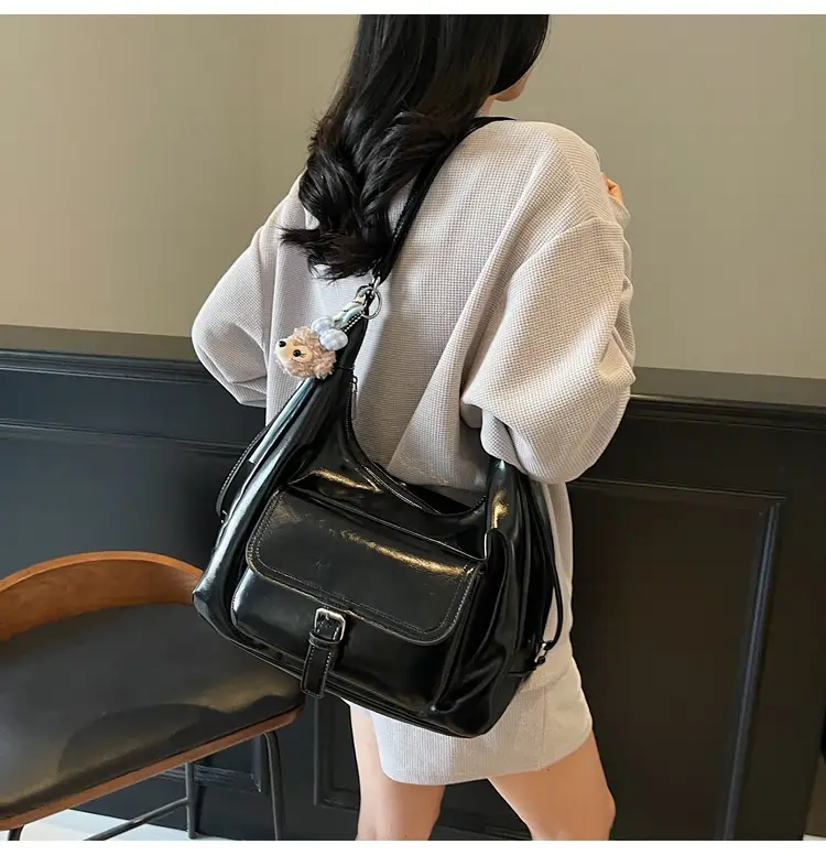 Black Crossbody Tote Bag for Women Large Capacity 2025 — feature 23