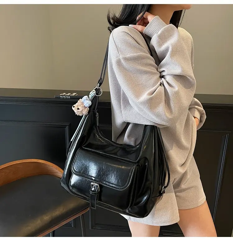 Black Crossbody Tote Bag for Women Large Capacity 2025 — feature 24