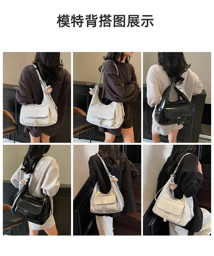Black Crossbody Tote Bag for Women Large Capacity 2025 — feature 8