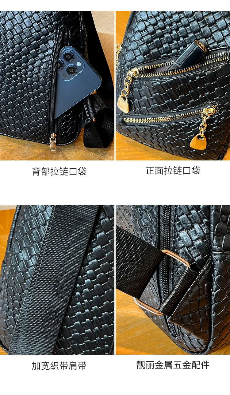 Elegant Black Croc Leather Crossbody Bag for Women — feature 10