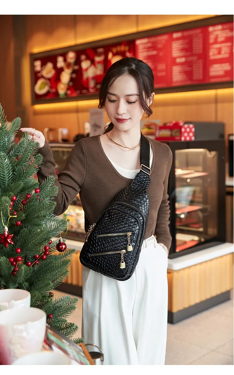 Elegant Black Croc Leather Crossbody Bag for Women — feature 13