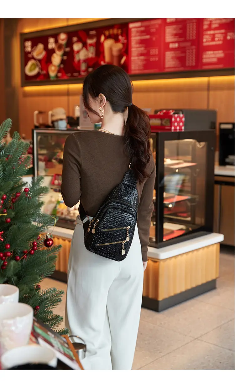 Elegant Black Croc Leather Crossbody Bag for Women — feature 14