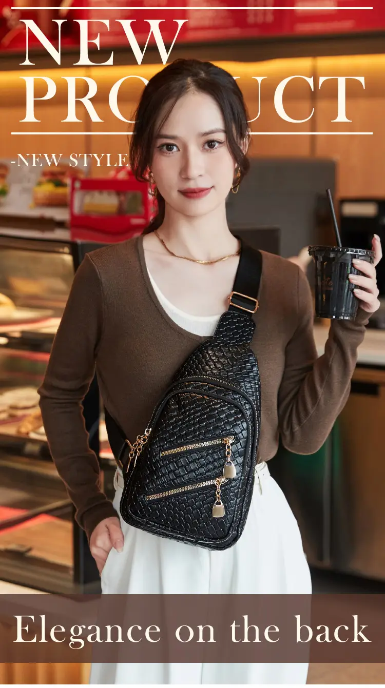 Elegant Black Croc Leather Crossbody Bag for Women — feature 3