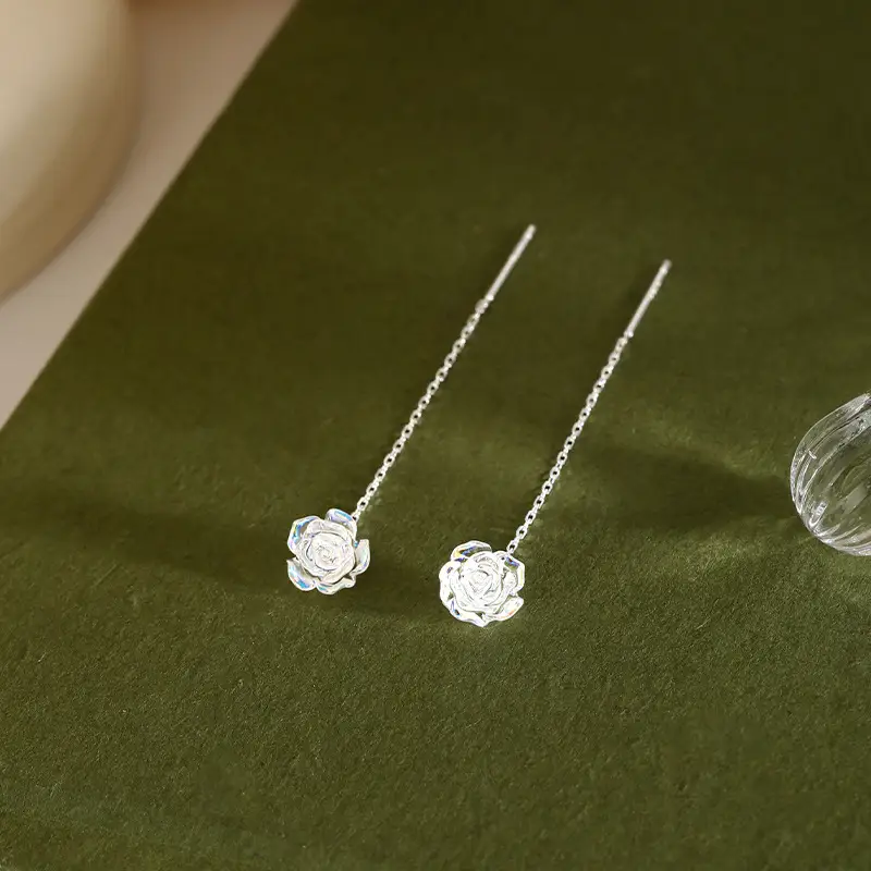2025 Colorful Camellia Earrings for Women - Image 4