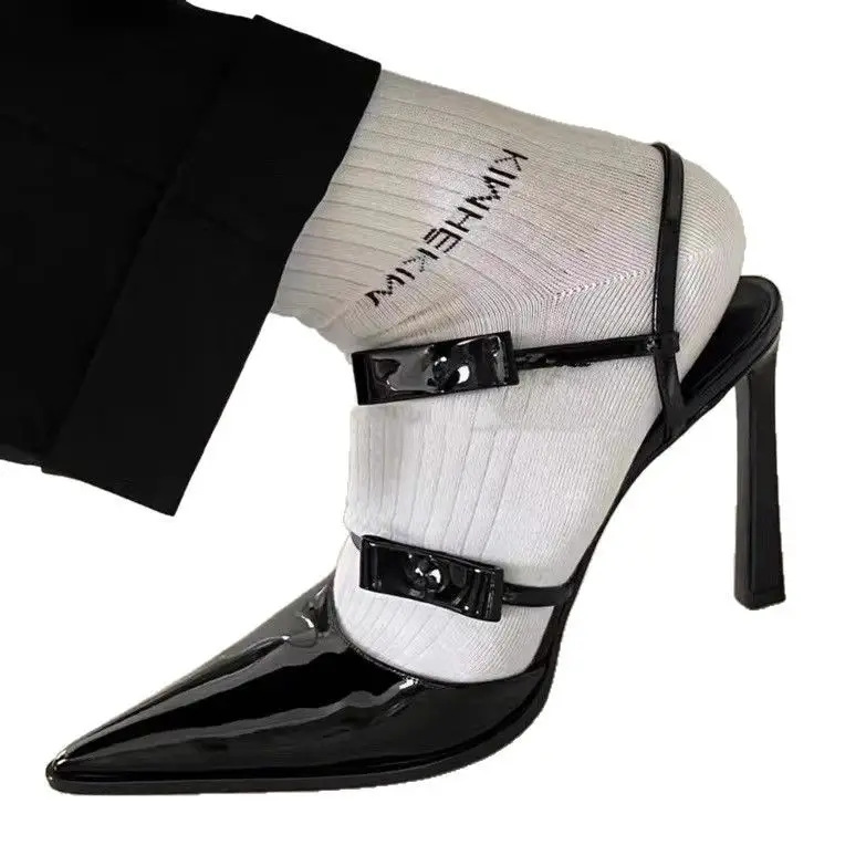 European and American Style Single-Strap Personalized Patent Leather Pointed-Toe Bow High-Heeled Sandals for Women, New Spring 2026 Model - Image 7