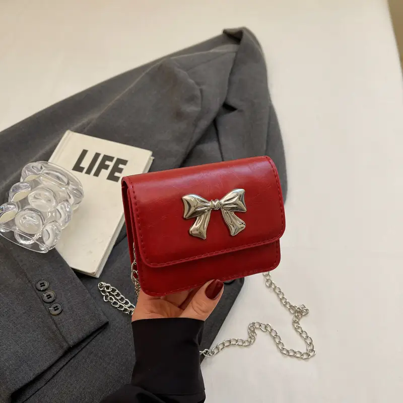 Red Bow Chain Shoulder Bag for Women 2025 - Image 6