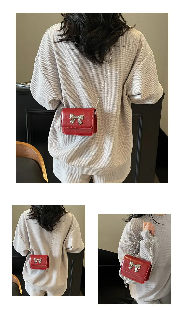 Red Bow Chain Shoulder Bag for Women 2025 — feature 21