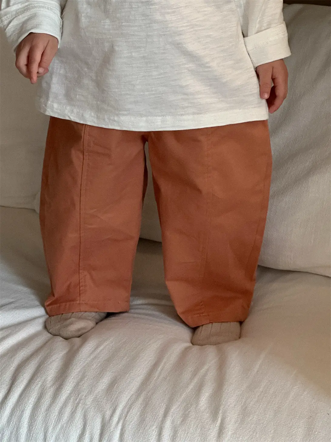 Kids White Letter T-Shirt with Orange Pants Set