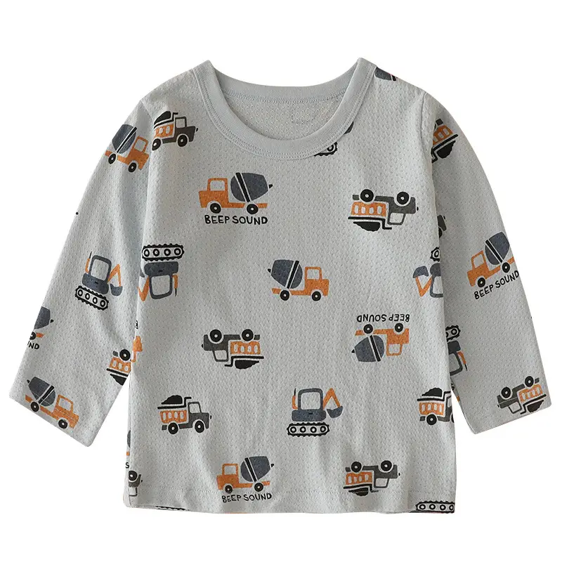 100% Cotton Boys Long Sleeve T-Shirts Set of 2