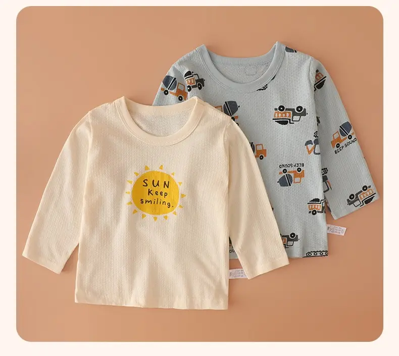 100% Cotton Boys Long Sleeve T-Shirts Set of 2 — feature 13