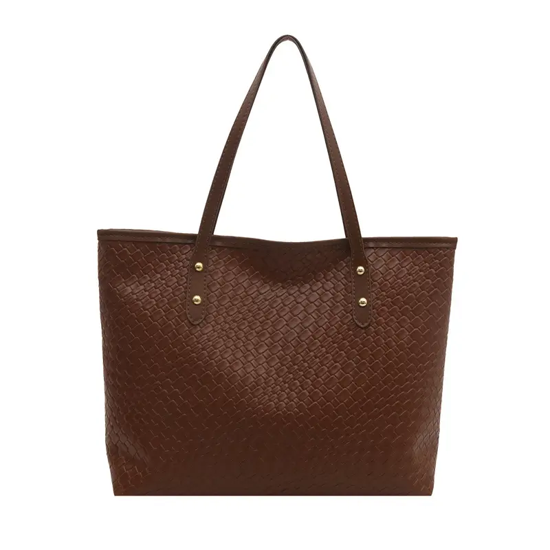 Women's White Woven Tote Bag Large Capacity Shoulder Bag - Image 10