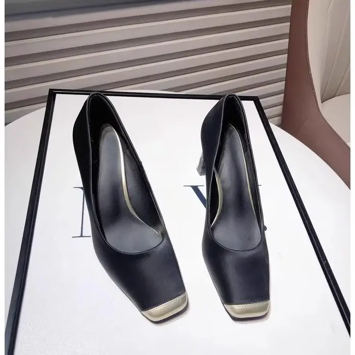 French Lady Square Toe High Heels 2024 Spring Autumn - Image 5