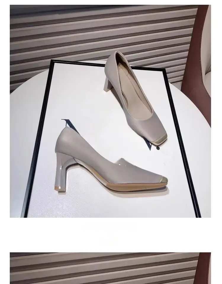 French Lady Square Toe High Heels 2024 Spring Autumn — feature 3