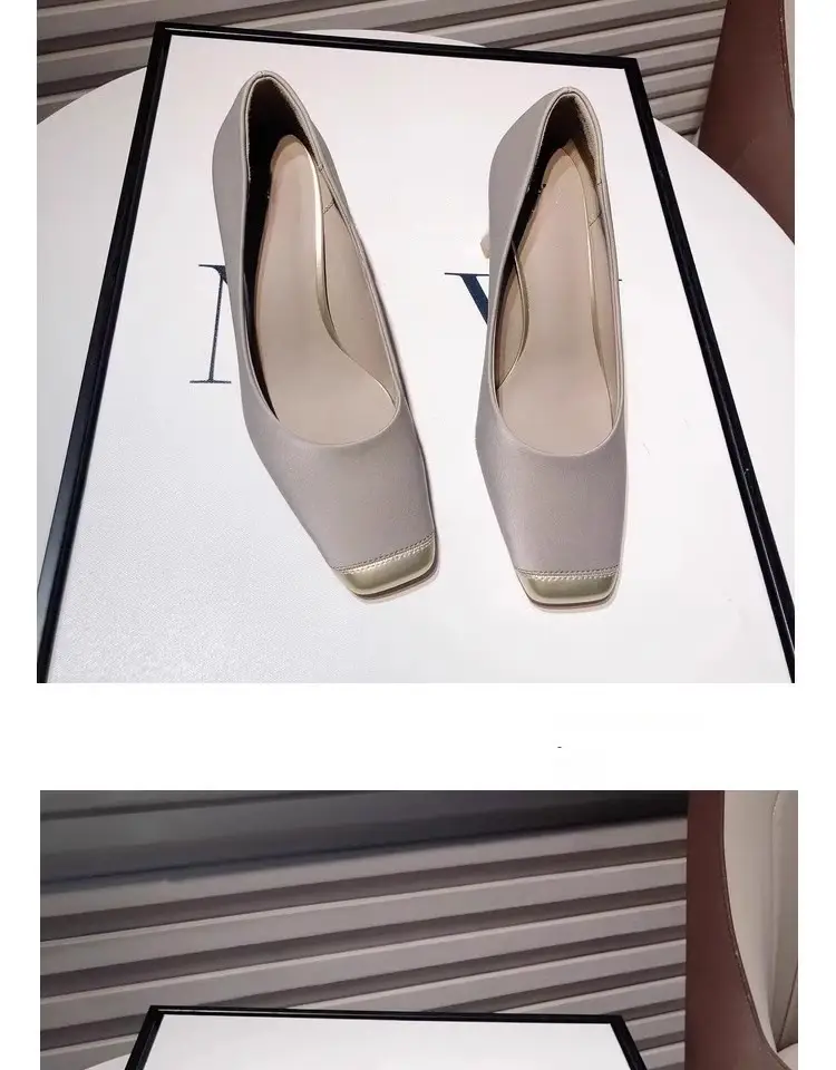 French Lady Square Toe High Heels 2024 Spring Autumn — feature 4