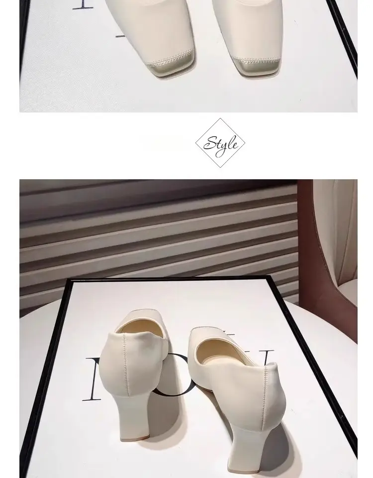 French Lady Square Toe High Heels 2024 Spring Autumn — feature 7
