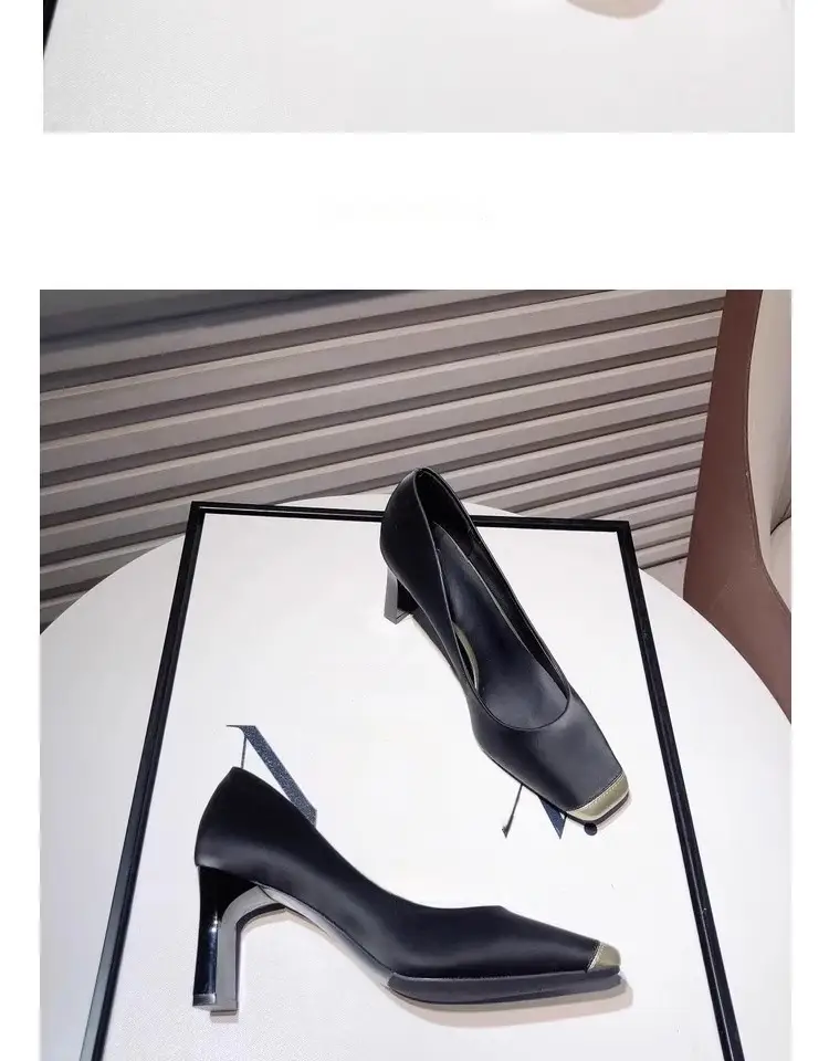 French Lady Square Toe High Heels 2024 Spring Autumn — feature 8