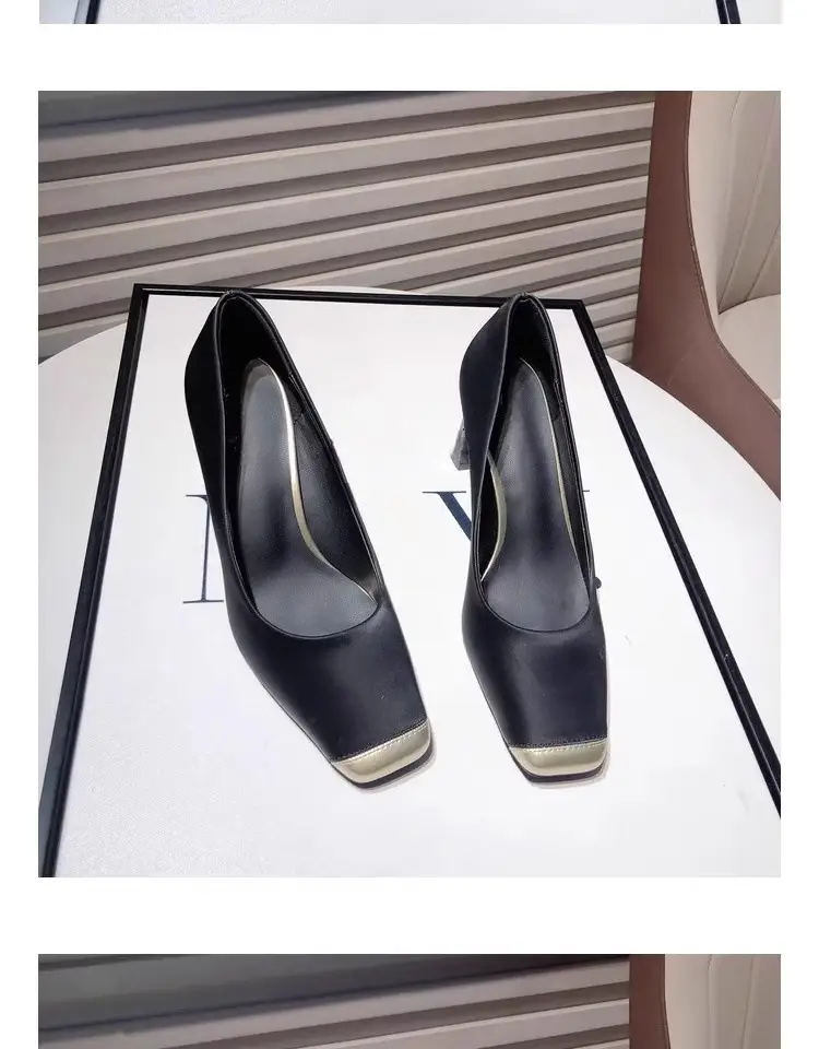 French Lady Square Toe High Heels 2024 Spring Autumn — feature 9