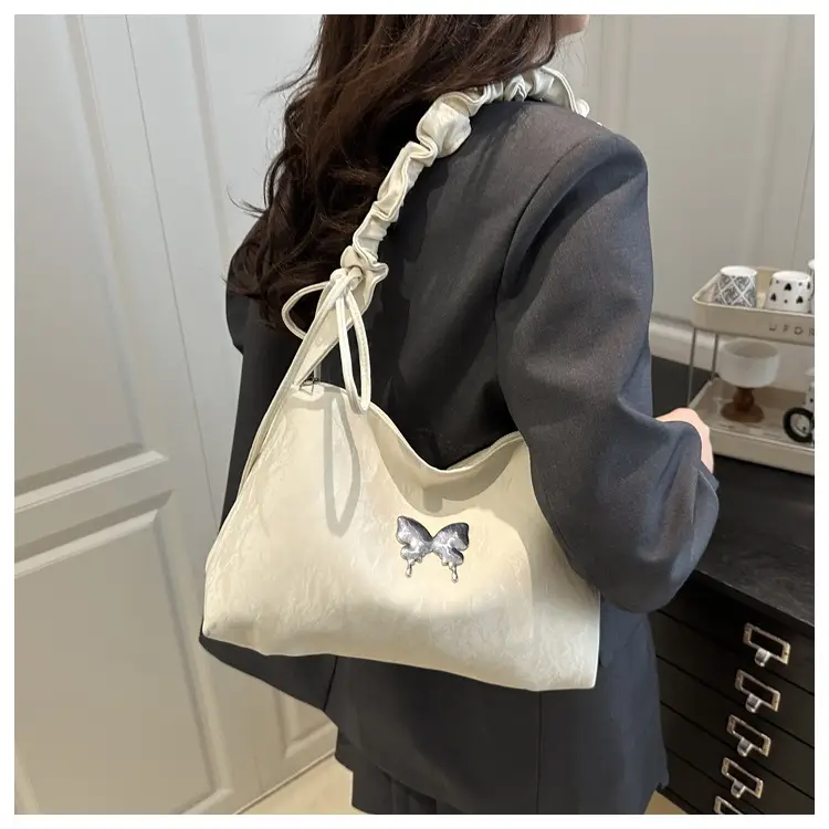 Women's Pleated Butterfly Shoulder Bag Pink 2025 — feature 21