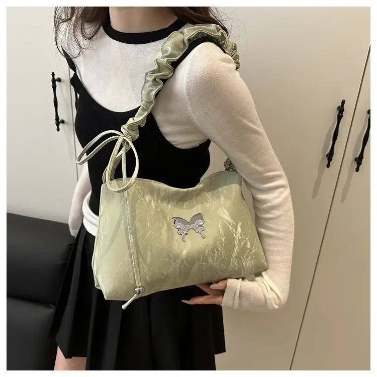 Women's Pleated Butterfly Shoulder Bag Pink 2025 — feature 29