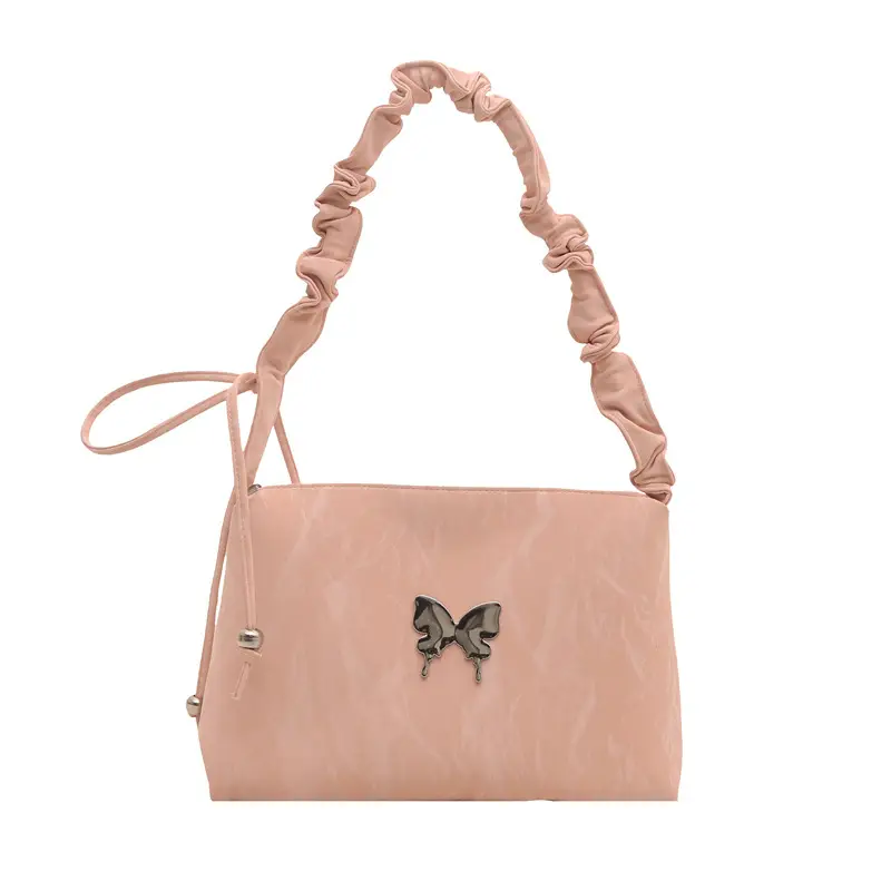 Women's Pleated Butterfly Shoulder Bag Pink 2025 - Image 3