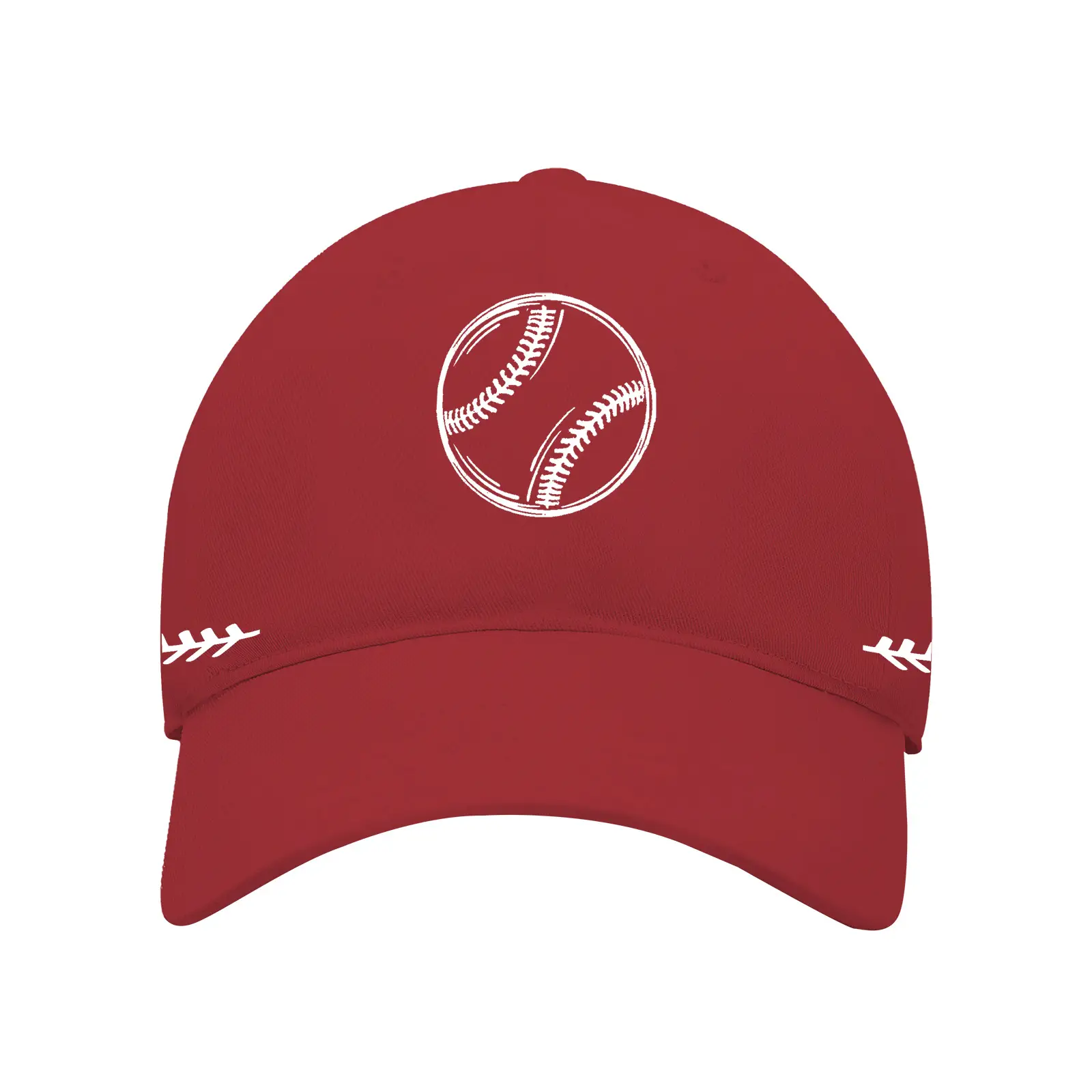 Men Baseball Cap White Red Stitched Cross-Border - Image 4