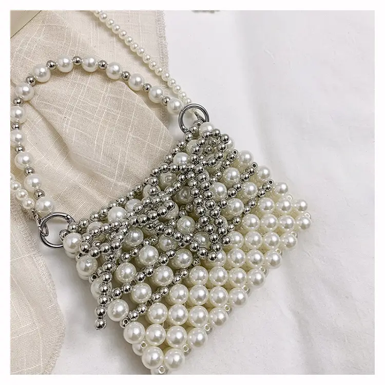 Pearl Chain Crossbody Bag Women's Fashionable Shoulder Bag - Image 5