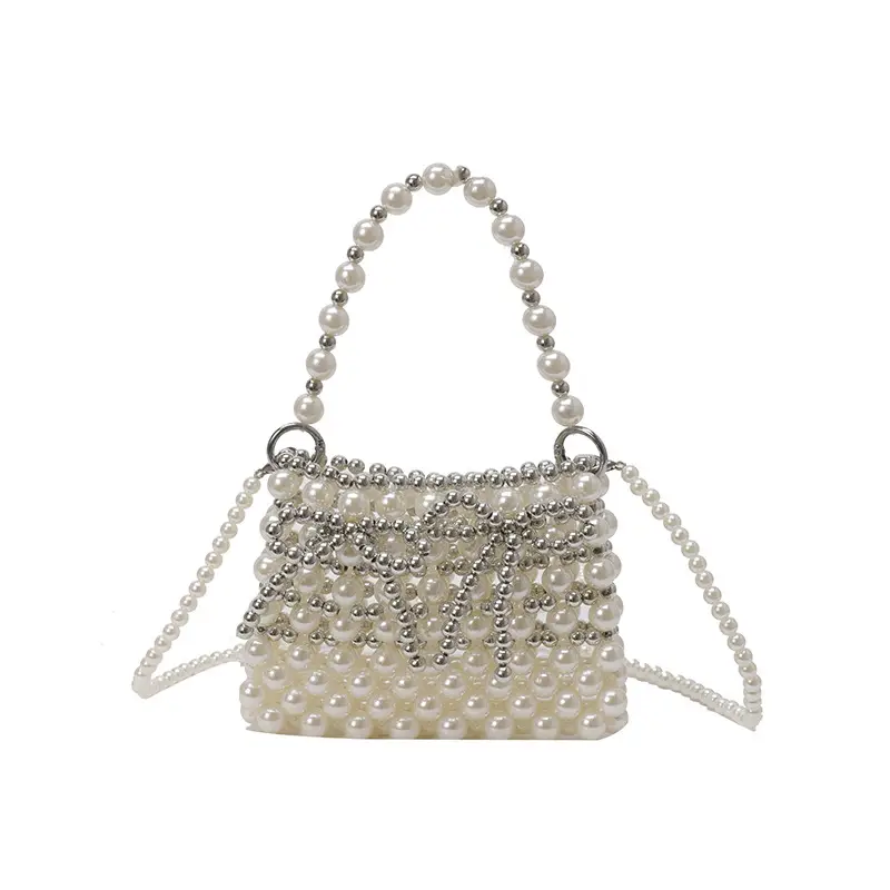 Pearl Chain Crossbody Bag Women's Fashionable Shoulder Bag - Image 2