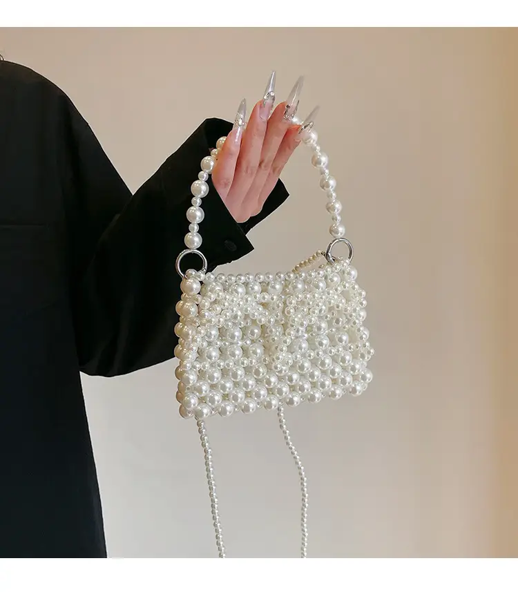 Pearl Chain Crossbody Bag Women's Fashionable Shoulder Bag — feature 1