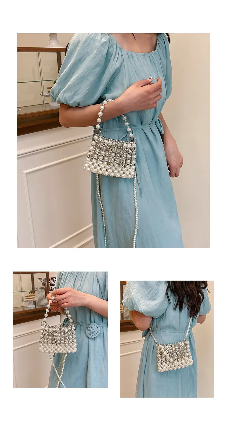 Pearl Chain Crossbody Bag Women's Fashionable Shoulder Bag — feature 10