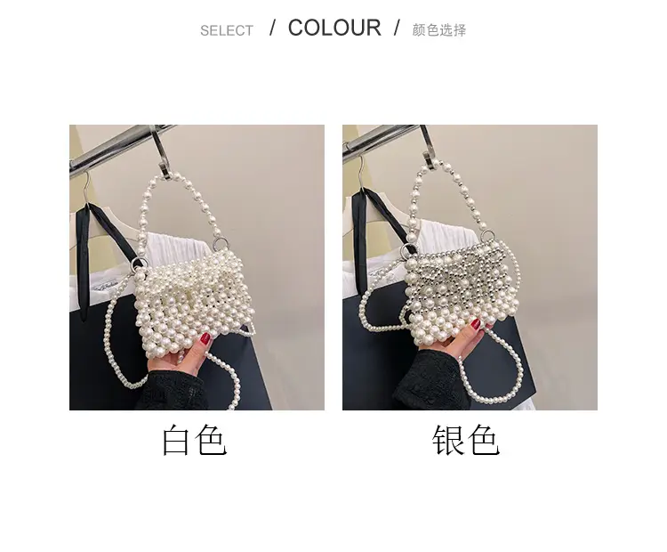Pearl Chain Crossbody Bag Women's Fashionable Shoulder Bag — feature 3